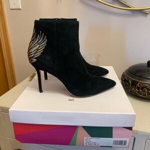 Katy Perry Collections Black Ankle Boots with Gold Accent